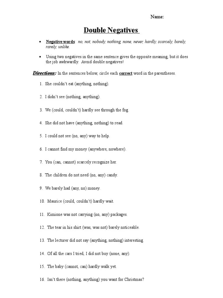 Double Negatives PDF