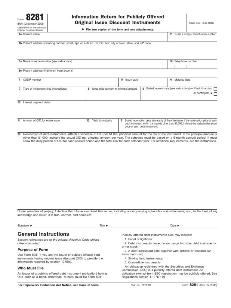IRS FORM 8281 PDF