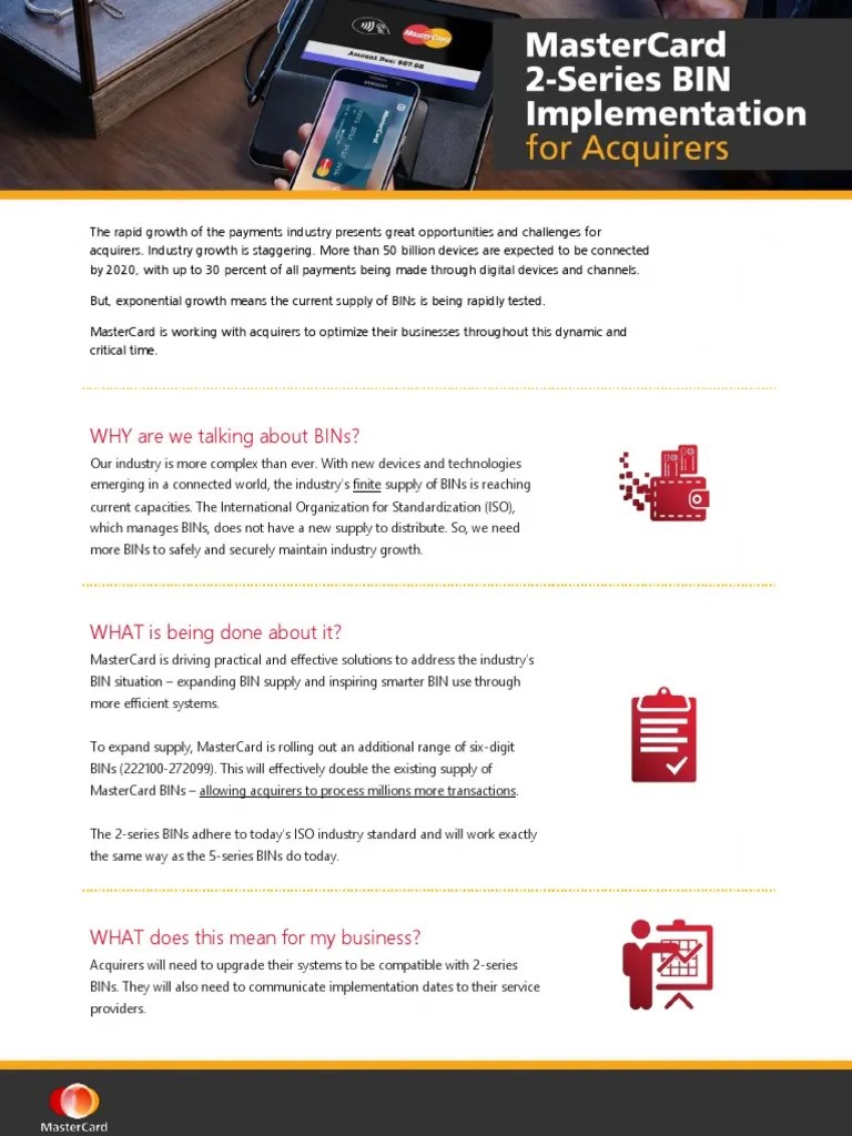 BIN Leave Behind Acquirers PDF Master Card Standardization