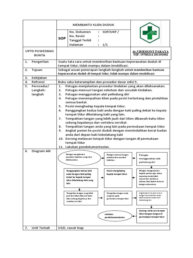 Sop Membantu Klien Duduk | PDF