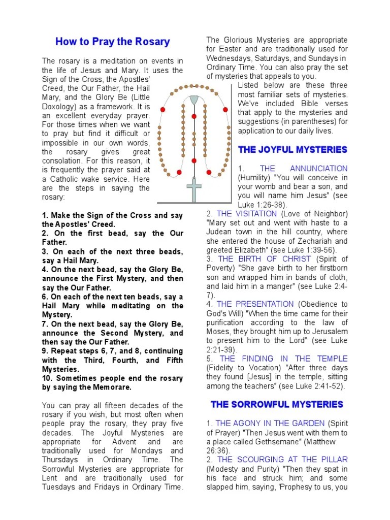 How to Say the Rosary Rosary Christian Meditation