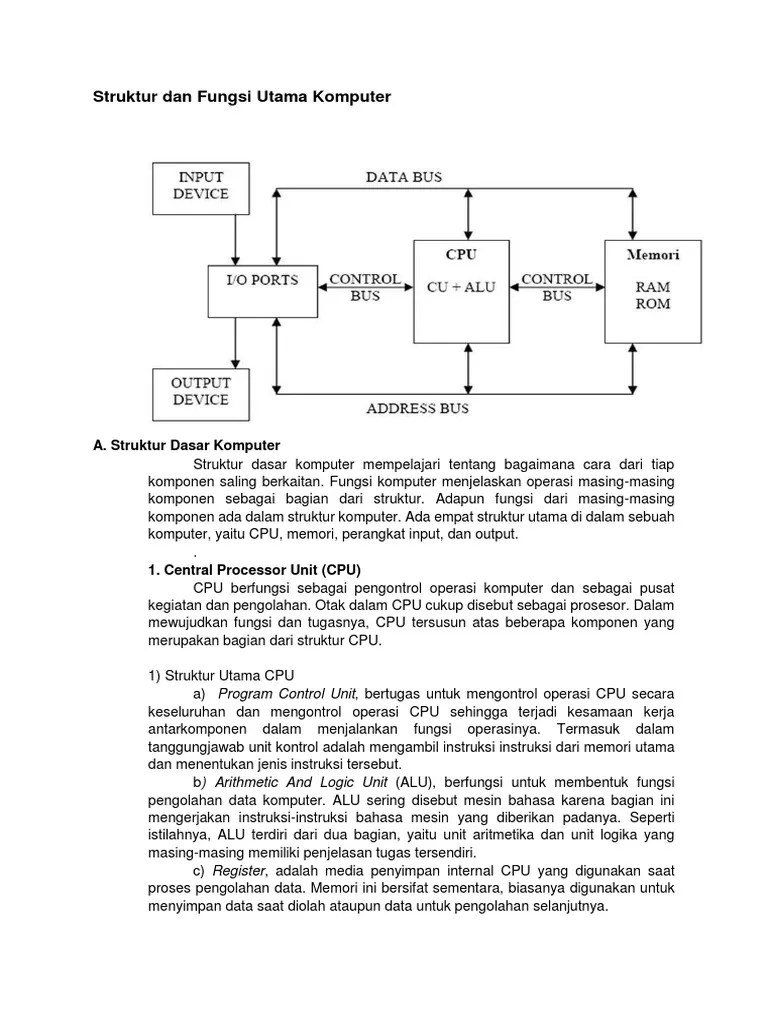 Struktur Dan Fungsi Utama Komputer | PDF