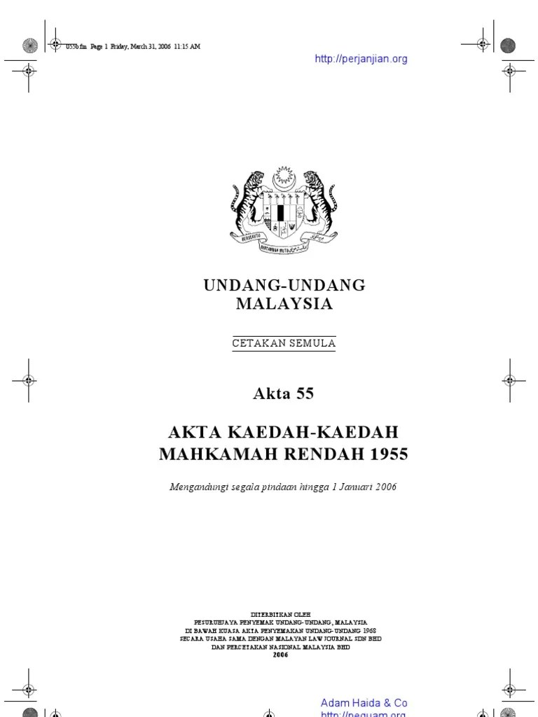 Dalam akta ini, kajian semula kehakiman termasuklah prosiding yang dimulakan dengan cara—. AKTA KAEDAH-KAEDAH MAHKAMAH TINGGI 1980 PDF