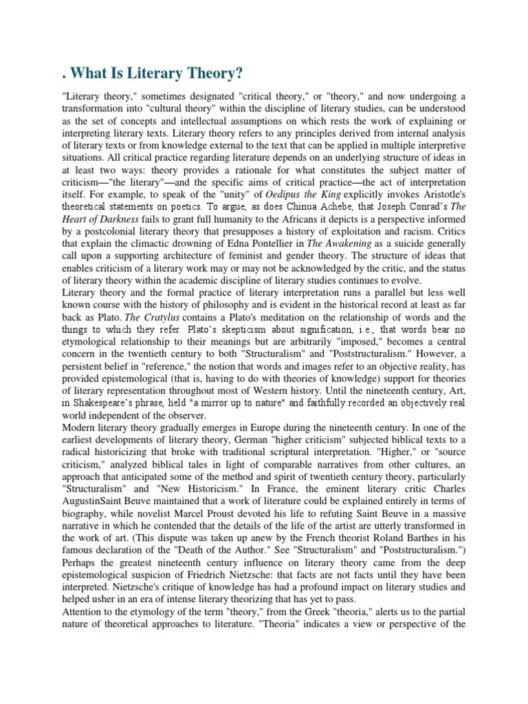 What Is Literary Theory PDF Gender Studies Postcolonialism