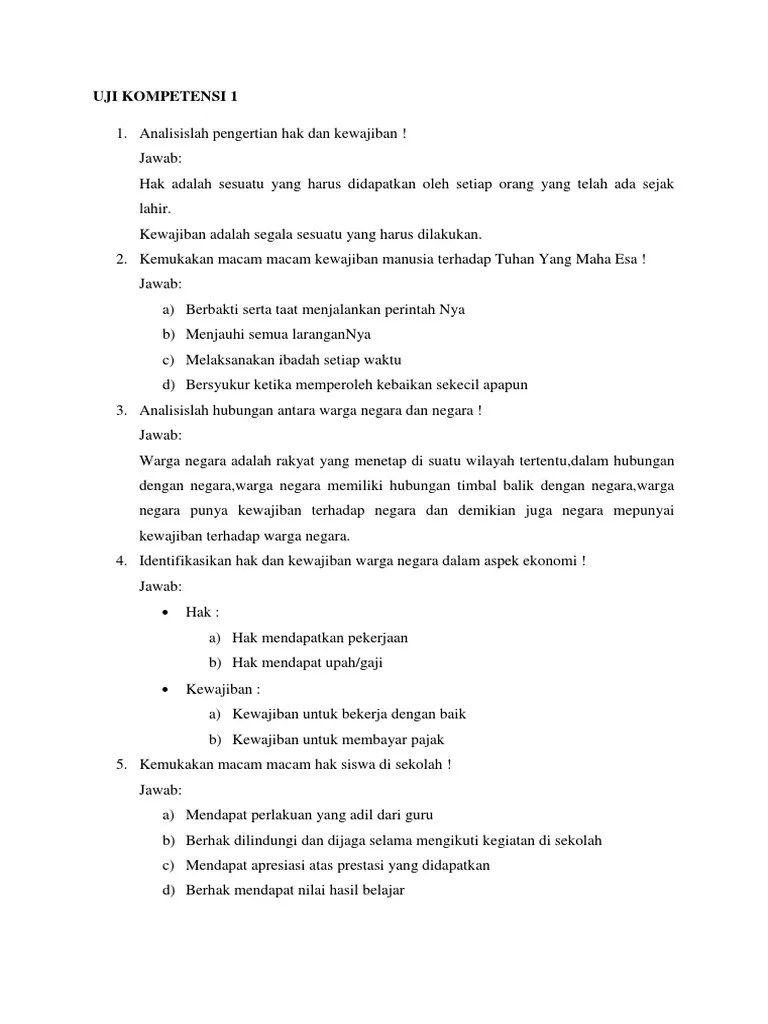 Soal Kasus Pelanggaran Hak Dan Pengingkaran Kewajiban Warga Negara | PDF