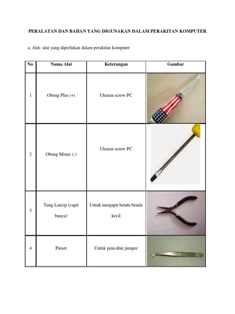 Alat PERAKITAN KOMPUTER | PDF