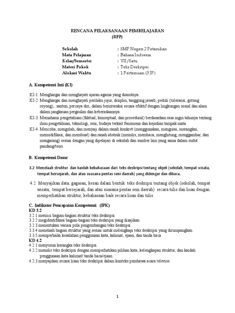 Menyajikan Lisan Dan Menulis Teks Deskripsi Berbagi Teks Penting