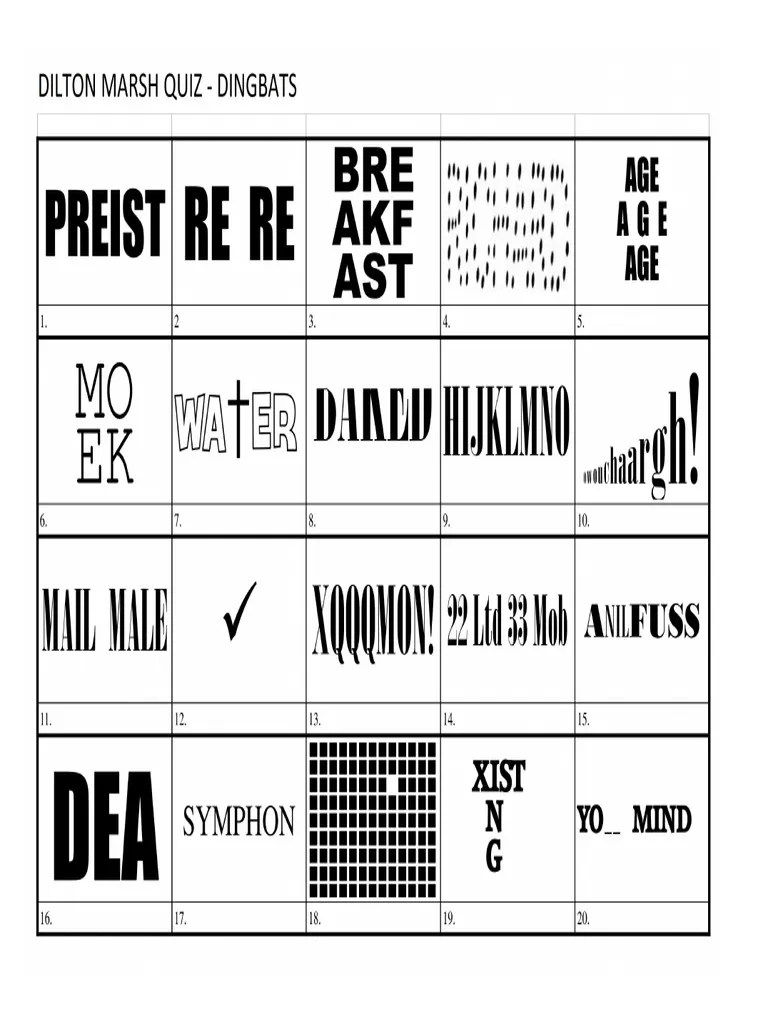 Dingbats Round For Quiz PDF