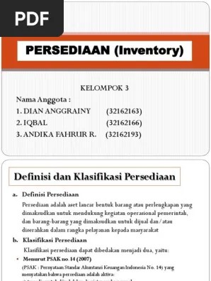 Persediaan (Inventory) | PDF
