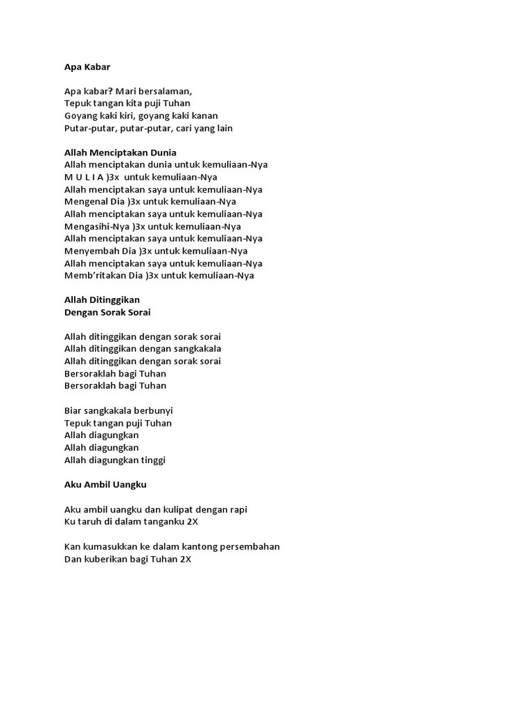 Pujian Sekolah Minggu | PDF