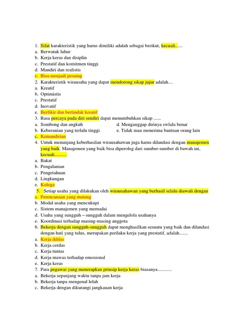 Bank Soal MGMP Kwu 2018-1 | PDF