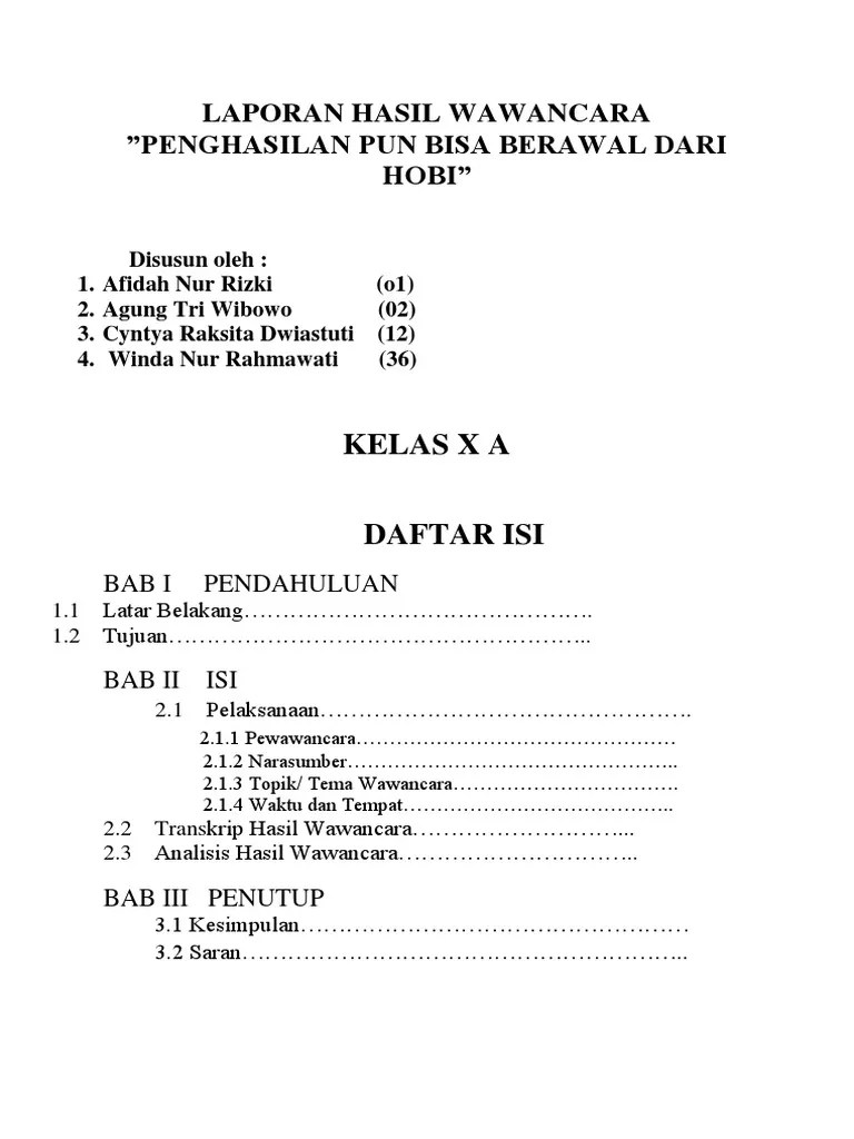 Laporan Hasil Wawancara | PDF