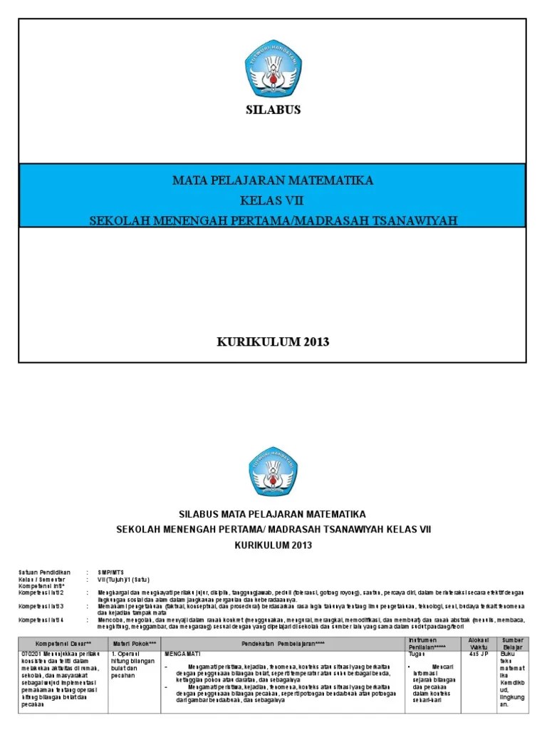 SILABUS MATEMATIKA SMP 7.doc