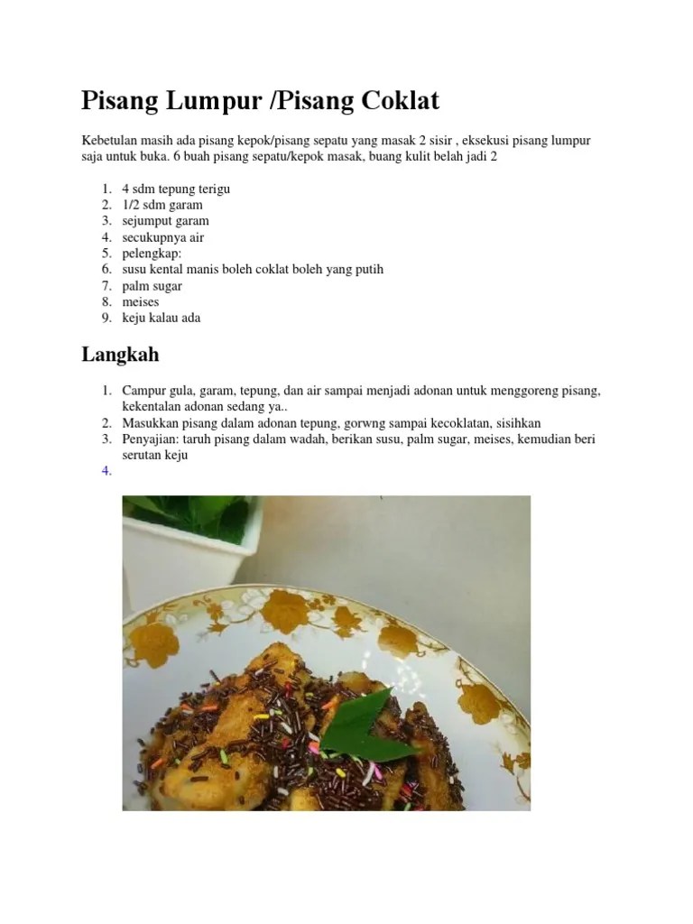 Resep Pisang Lumpur | PDF