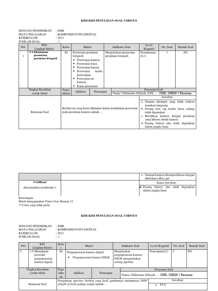 Contoh Soal Komposisi Foto Digital Kelas 12 Barisan Contoh