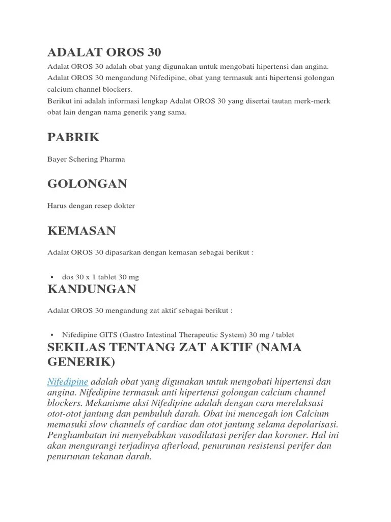 Adalat Oros 30 | PDF