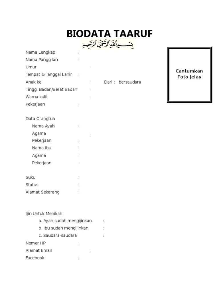 Download Cv Taaruf Akhwat