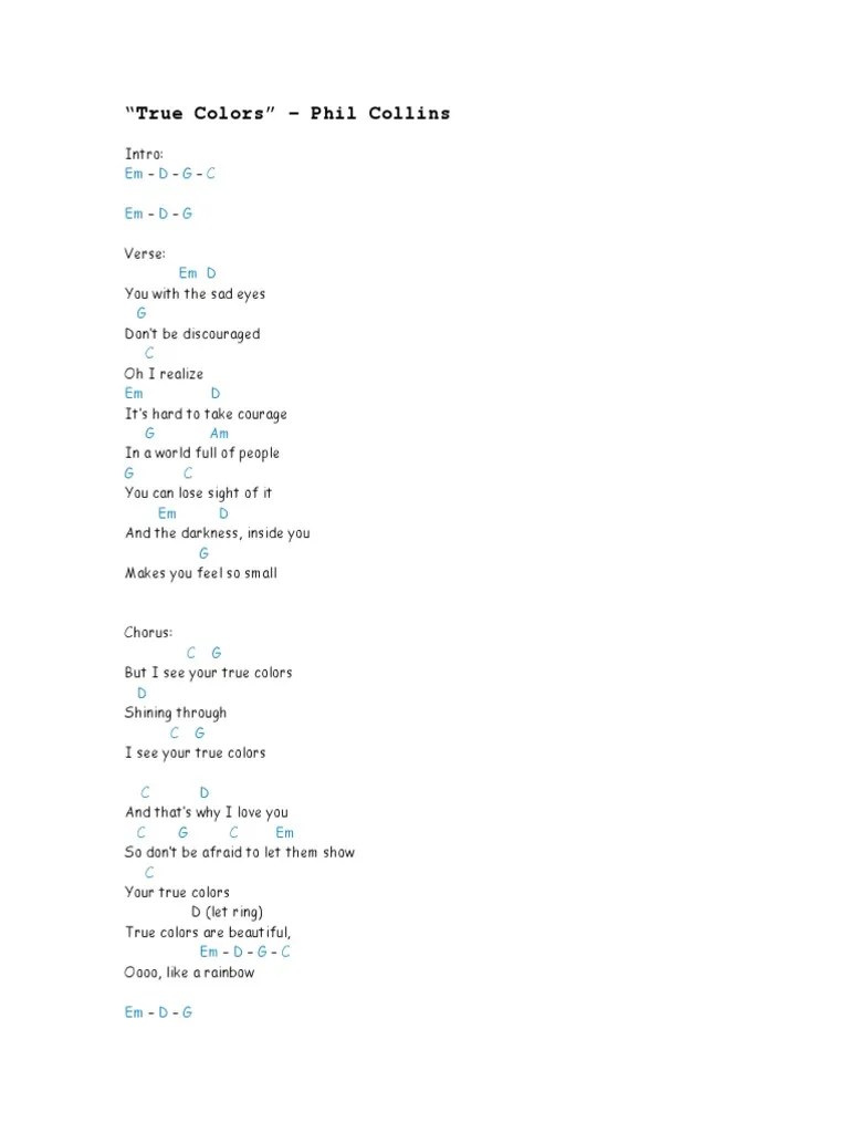 True Colors Chord | Song Structure | Musical Forms