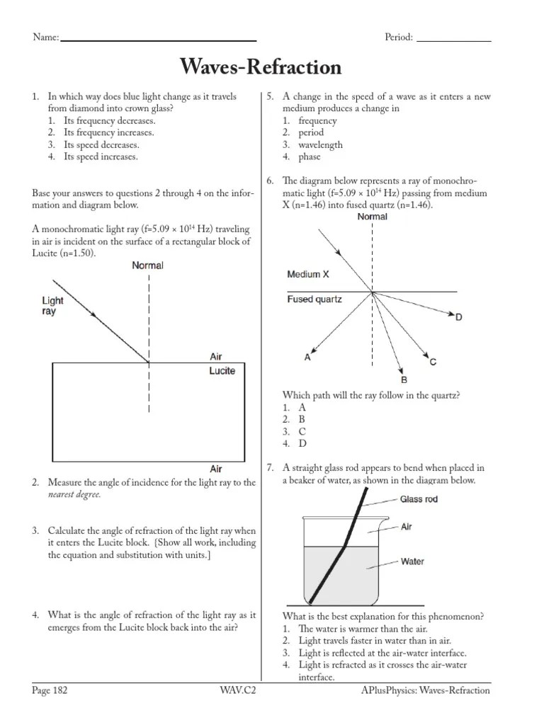 32 Waves Refraction PDF Refraction Wavelength