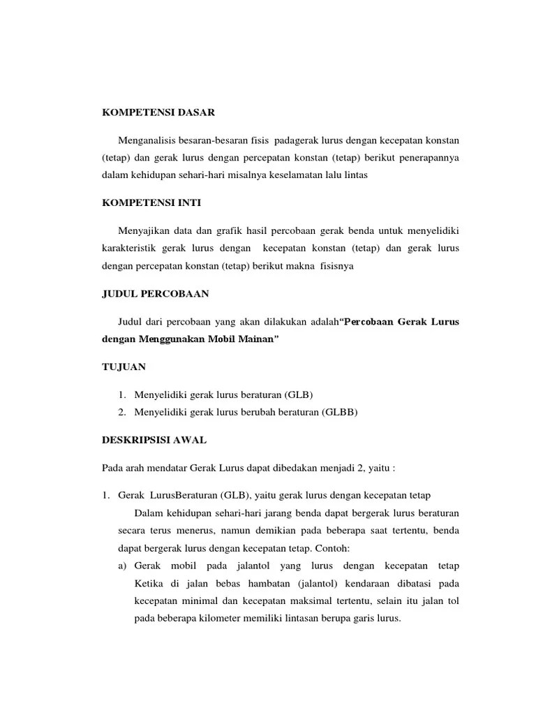 5397 - Percobaan Gerak Lurus Dengan Menggunakan Mobil Mainan | PDF