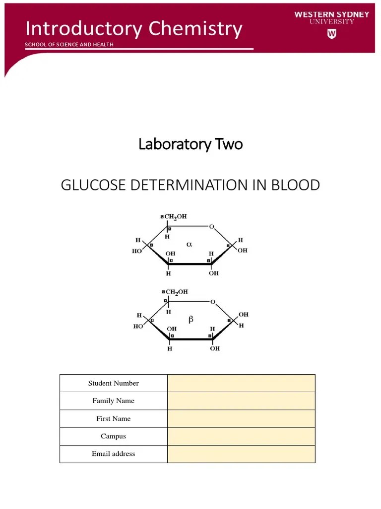 Laboratory Two Glucose Absorbance Chemistry