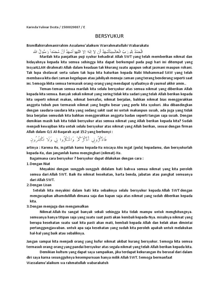 Kultum Bersyukur | PDF