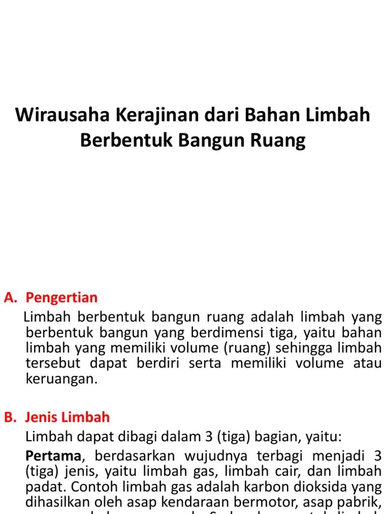 BAB III Wirausaha Kerajinan Dari Bahan Limbah Berbentuk Bangun Ruang | PDF