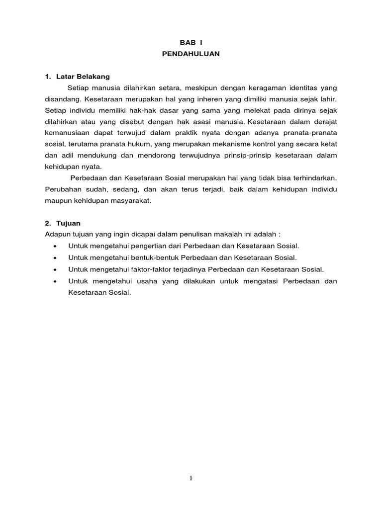 Makalah Perbedaan Dan Kesetaraan Sosial PDF