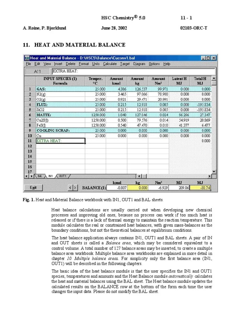 11 Heat and Material Balance Microsoft Excel Heat