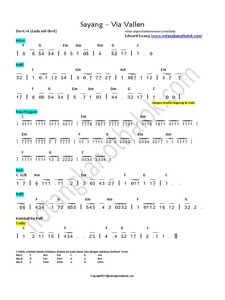 Not Angka Sayang Via Vallen | PDF