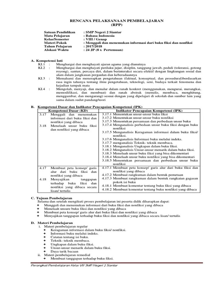 RPP - 9 (Buku Fiksi Dan Nonfiksi) | PDF