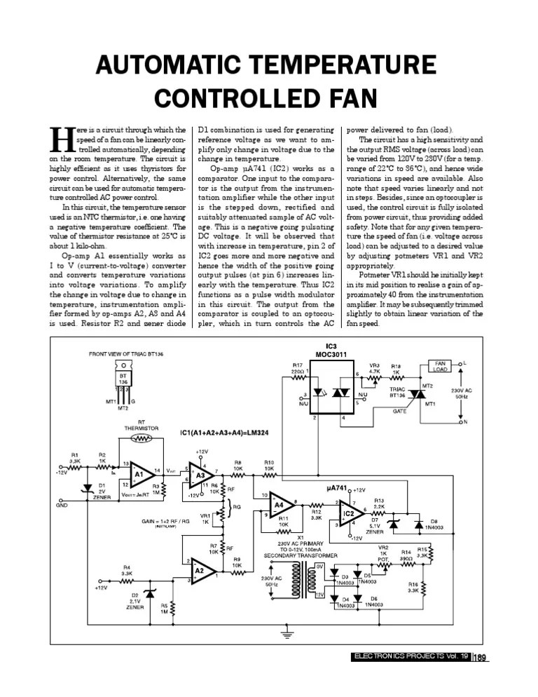 Automatic Temperature Controlled Fan PDF Operational Amplifier