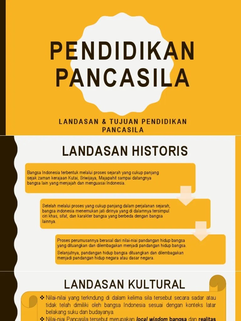 Landasan &amp; Tujuan Pendidikan Pancasila | PDF