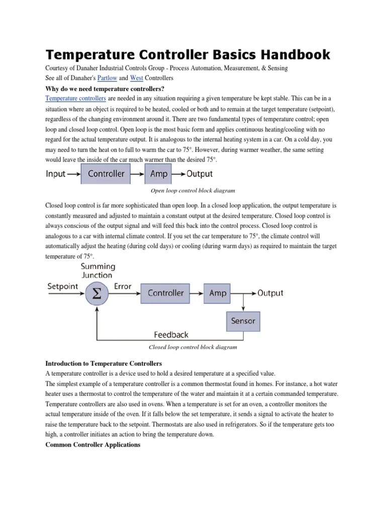 Temperature Controller Basics Handbook PDF Control Theory Relay