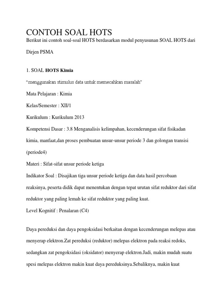 Contoh Soal Hots