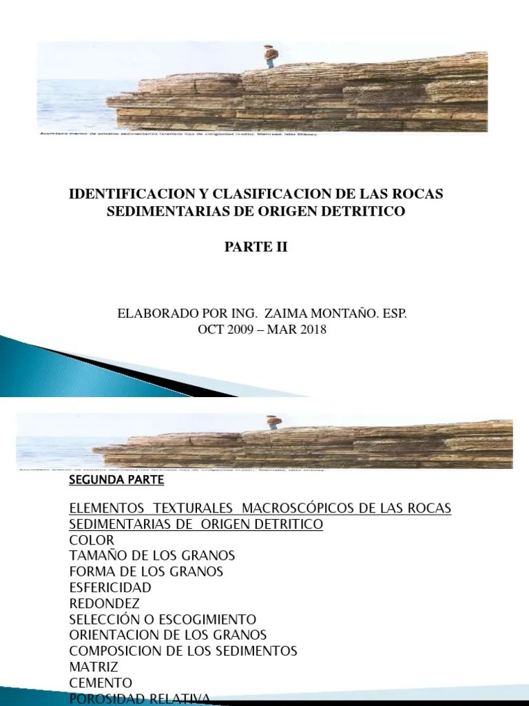 IDENTIFICACIÓN Y CLASIFICACIÓN DE ROCAS SEDIMENTARIAS DE ORIGEN