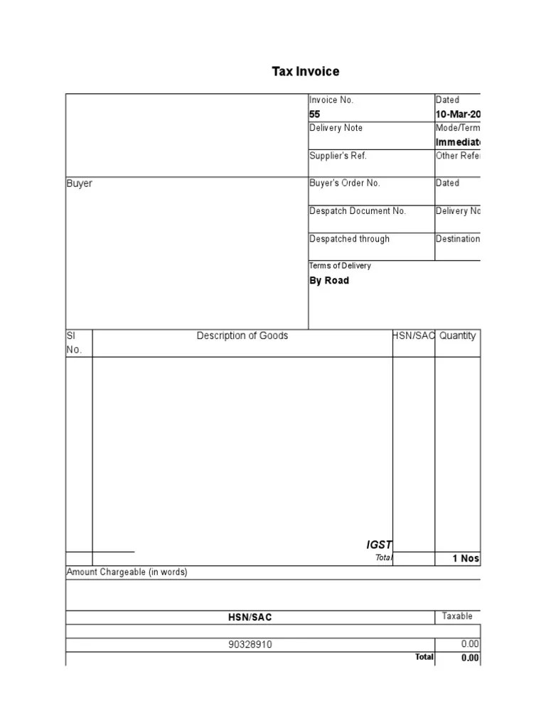 GST Invoice Format PDF Invoice Payments