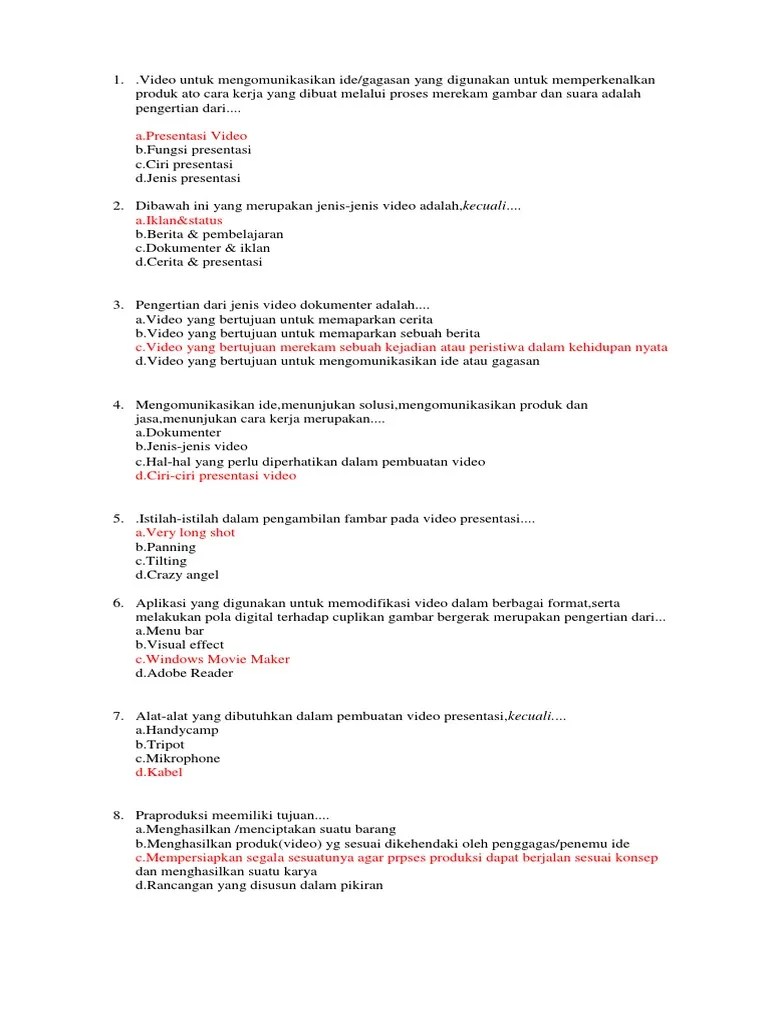 Soal Dan Jawaban Simdig Uas 2017 | PDF