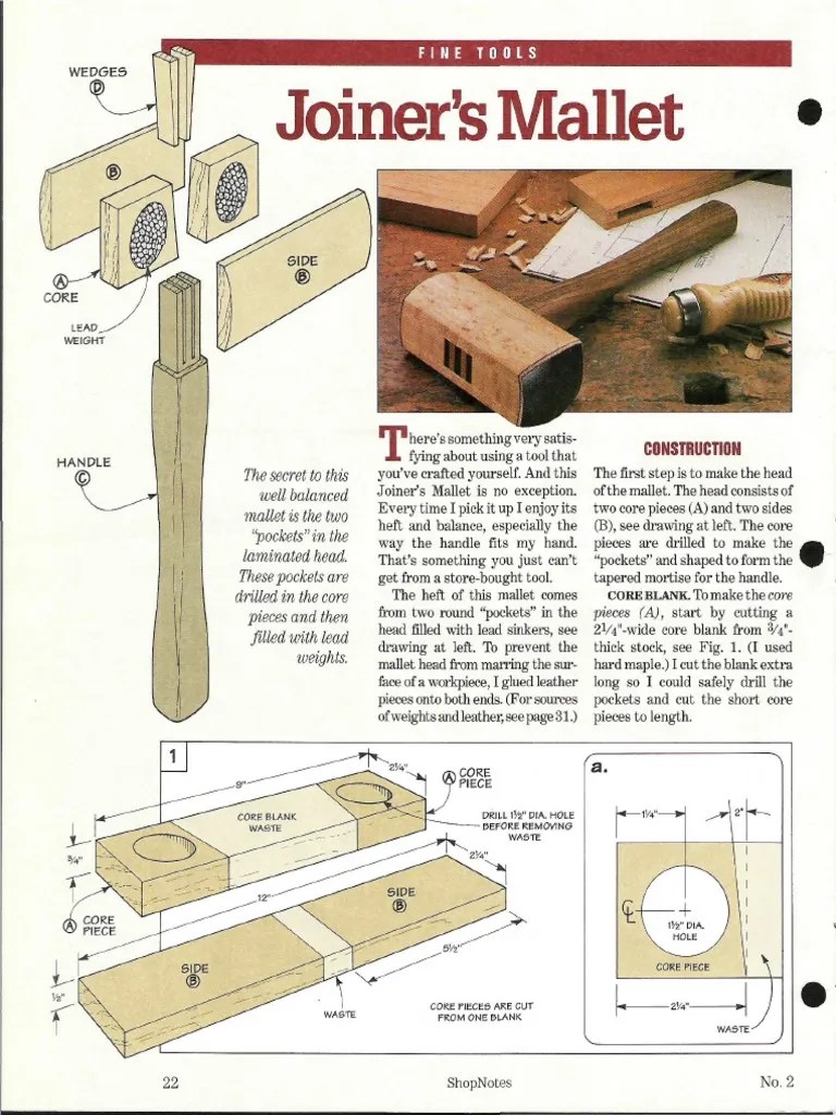 Woodworking Jointer's Mallet