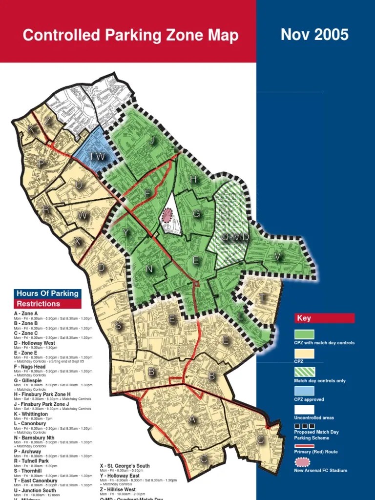 Islington Parking Map Nov 05 PDF Sports