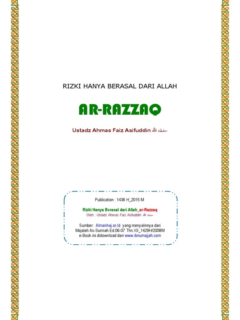 Nama Allah Ar Razzaq