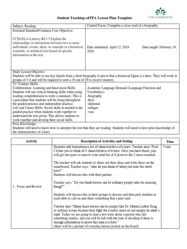 reading lesson plan Lesson Plan Reading Comprehension