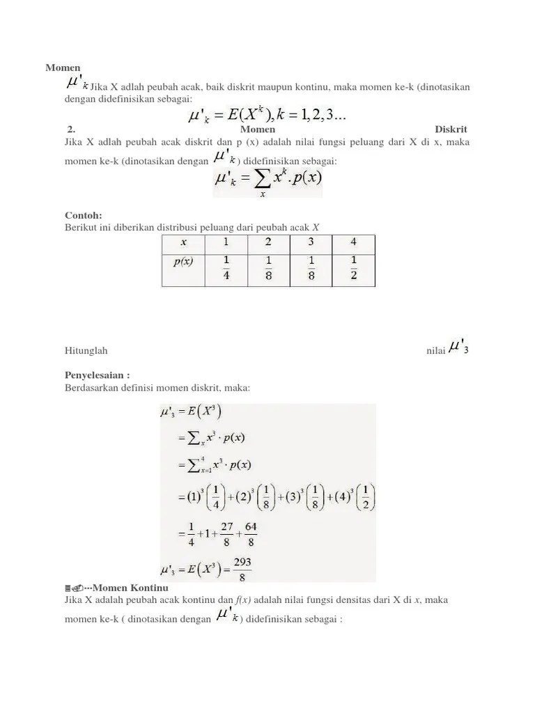 Kumpulan Contoh Soal Fungsi Pembangkit Momen Terlengkap