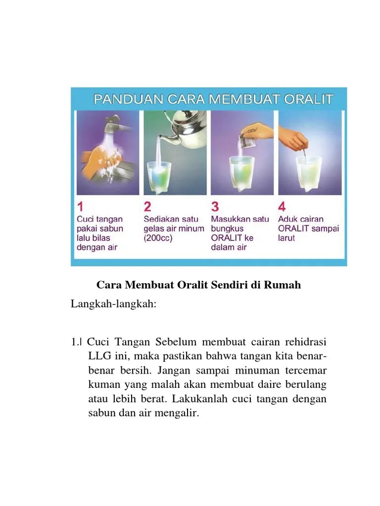 Cara Membuat Oralit Sendiri Di Rumah | PDF