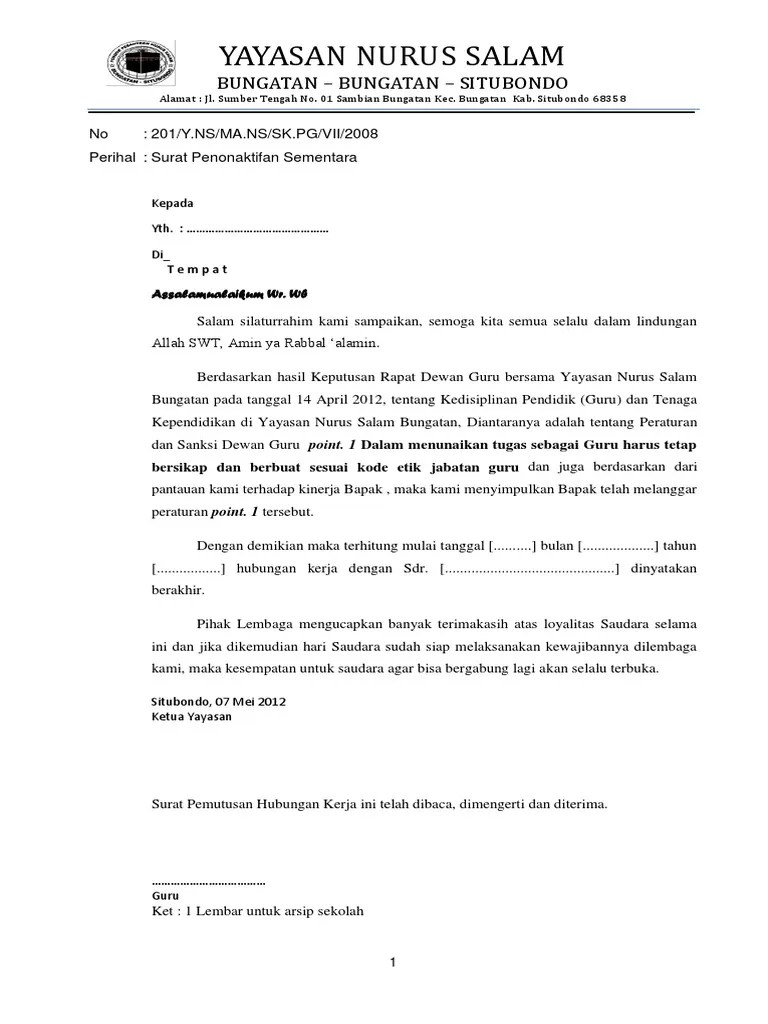 Surat Pemecatan Pekerja - Tarsiussrum2