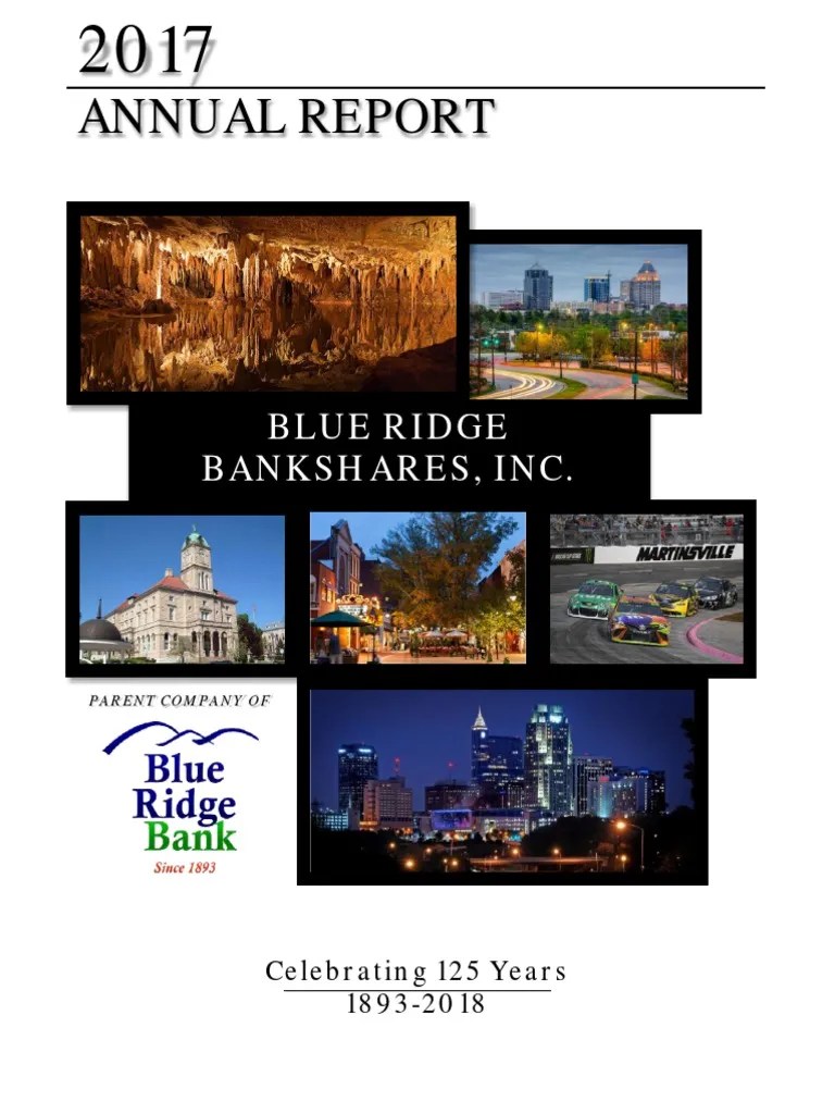 Blue Ridge Bank 2017 Annual Report Audit Financial Statement