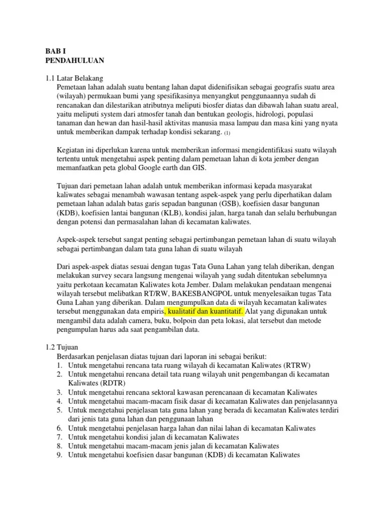 Bab I Pemetaan Lahan | PDF
