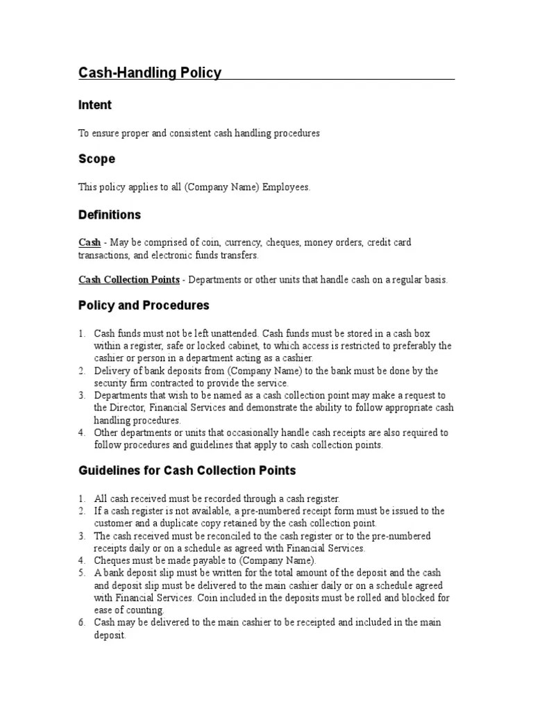 Proper Cash Handling A Comprehensive Guide to Cash Management