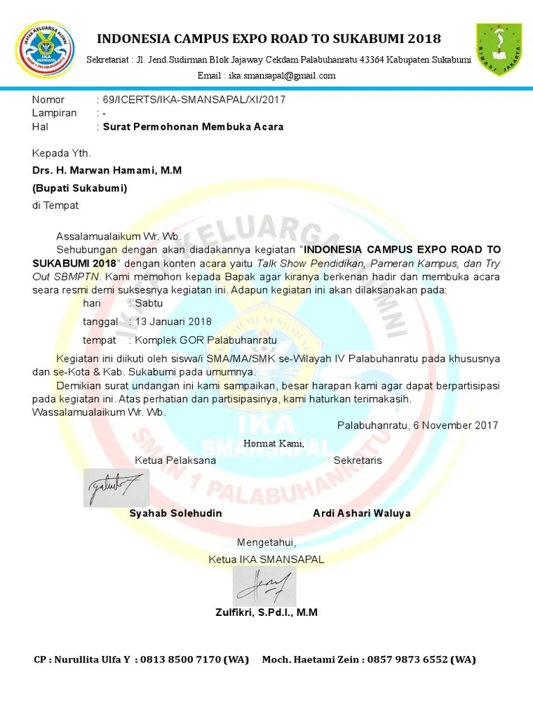 Surat Permohonan Membuka Acara Pak Marwan | PDF