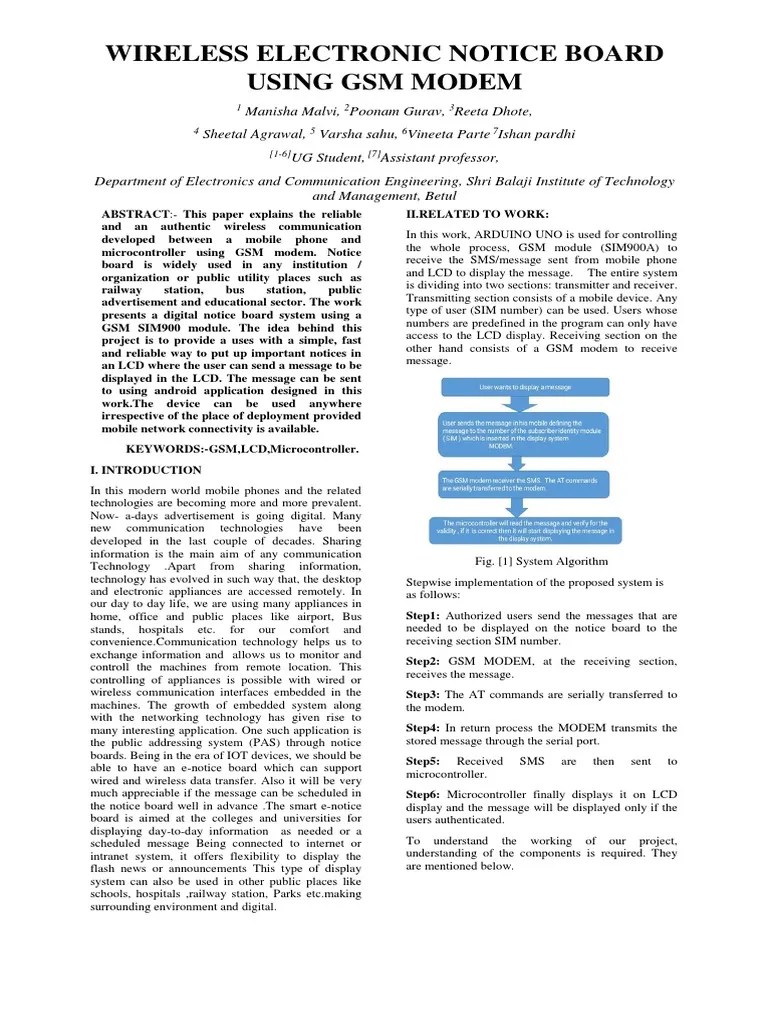 updated WIRELESS ELECTRONIC NOTICE BOARD USING GSM MODEM.docx Modem